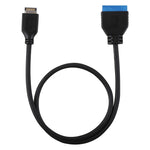 كابل تمديد USB 3.1 نوع E إلى USB 3.0 للوحة الأم 19 دبوس ذكر بطول 30 سم