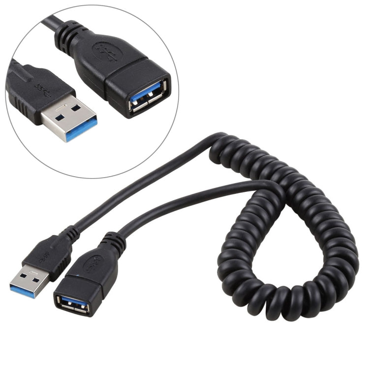 كابل تمديد نابض قابل للسحب بطول 1.5 متر عالي السرعة USB 3.0 ذكر إلى أنثى