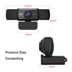 كاميرا ويب HXSJ S5 بدقة 1080p HD قابلة للتعديل مع ميكروفون للكمبيوتر