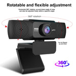 كاميرا ويب HXSJ S5 بدقة 1080p HD قابلة للتعديل مع ميكروفون للكمبيوتر