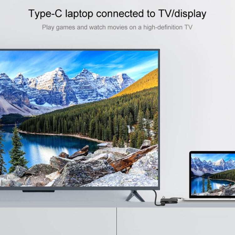 7585B محول 3 في 1 Micro USB / 8 Pin / Type-C إلى VGA / HDTV / AV لتشغيل شاشة HD المحمولة