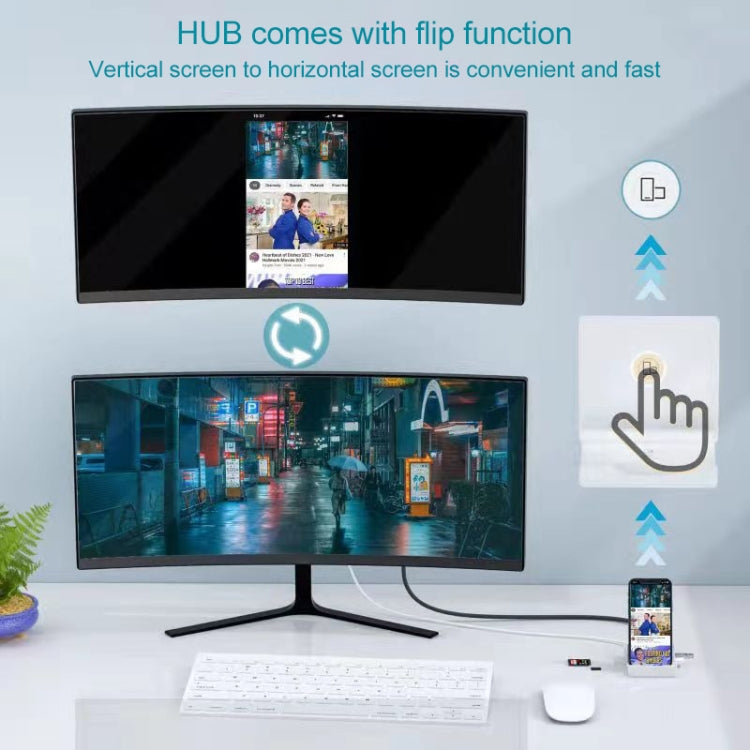 محول شاشة عرض عالي الدقة متعدد الوظائف THT-020-1 مع قاعدة شحن، قاعدة شحن THT-020-1