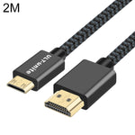 كابل HDMI 2.0 ذكر إلى Mini HDMI ذكر مطلي بالذهب من ULT-unite، كابل مضفر من النايلون، الطول: 2 متر