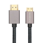 كابل HDMI 2.0 ذكر إلى Mini HDMI ذكر مطلي بالذهب من ULT-unite، كابل مضفر من النايلون، الطول: 2 متر