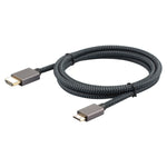 كابل HDMI 2.0 ذكر إلى Mini HDMI ذكر مطلي بالذهب من ULT-unite، كابل مضفر من النايلون، الطول: 2 متر