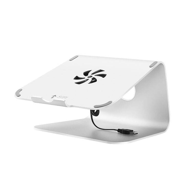 حامل تبريد كلاسيكي من الألمنيوم مع مروحة تبريد للابتوب من SOPI، مناسب لماك آير، ماك برو، آيباد، وأجهزة اللابتوب الأخرى، تصميم كلاسيكي مع مروحة تبريد