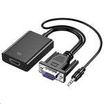 محول HDCO-VGAM2 من VGA ذكر بدقة 1080P إلى HDMI أنثى مع كابل صوت 3.5 مم، HDCO-VGAM2