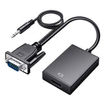 محول HDCO-VGAM2 من VGA ذكر بدقة 1080P إلى HDMI أنثى مع كابل صوت 3.5 مم، HDCO-VGAM2