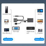 محول HDCO-VGAM2 من VGA ذكر بدقة 1080P إلى HDMI أنثى مع كابل صوت 3.5 مم، HDCO-VGAM2