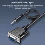 محول HDCO-VGAM2 من VGA ذكر بدقة 1080P إلى HDMI أنثى مع كابل صوت 3.5 مم، HDCO-VGAM2