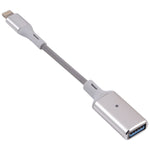محول كاميرا OTG من 8 دبابيس ذكر إلى USB أنثى، متوافق مع IOS 13 أو أحدث