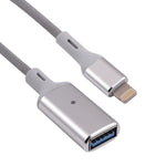 محول كاميرا OTG من 8 دبابيس ذكر إلى USB أنثى، متوافق مع IOS 13 أو أحدث
