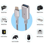 محول كاميرا OTG من 8 دبابيس ذكر إلى USB أنثى، متوافق مع IOS 13 أو أحدث