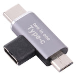 محول USB-C / Type-C أنثى إلى USB-C / Type-C ذكر + Micro USB ذكر، Type-C أنثى إلى Type-C + Micro USB ذكر