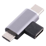 محول USB-C / Type-C أنثى إلى USB-C / Type-C ذكر + Micro USB ذكر، Type-C أنثى إلى Type-C + Micro USB ذكر