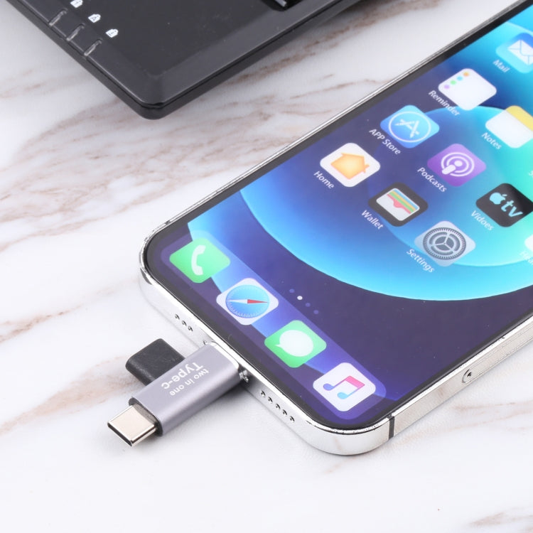 محول USB-C / Type-C أنثى إلى 8 دبابيس ذكر + محول USB-C / Type-C ذكر، Type-C أنثى إلى 8 دبابيس + Type-C ذكر