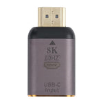 محول USB-C / Type-C أنثى إلى HDMI ذكر بدقة 8K 60Hz، Type-C أنثى إلى HDMI ذكر