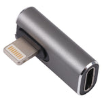 محول شحن 20 واط 8 دبابيس ذكر إلى USB-C / Type-C أنثى بزاوية، زاوية