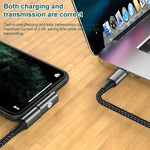 محول شحن 20 واط 8 دبابيس ذكر إلى USB-C / Type-C أنثى بزاوية، زاوية