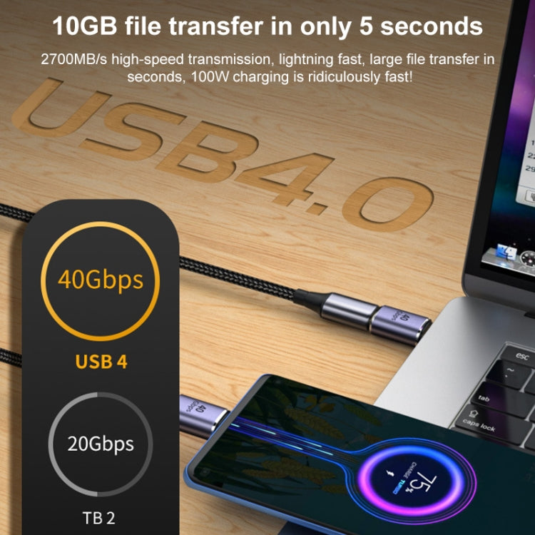 محول USB-C / Type-C ذكر إلى أنثى بسرعة 40Gbps، Type-C 4.0 ذكر إلى أنثى