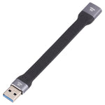 كابل شحن سريع مسطح ناعم USB ذكر إلى USB أنثى بسرعة 10Gbps لمزامنة البيانات، USB ذكر إلى USB أنثى