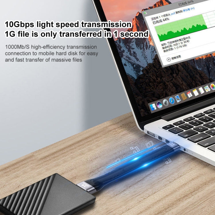 كابل شحن سريع مسطح ناعم USB ذكر إلى USB أنثى بسرعة 10Gbps لمزامنة البيانات، USB ذكر إلى USB أنثى