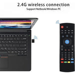 MX3-L صوت بدون إضاءة خلفية 2.4GHz فأرة جوية لاسلكية لوحة مفاتيح تحكم عن بعد، صوت بدون إضاءة خلفية