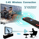MX3-L صوت بدون إضاءة خلفية 2.4GHz فأرة جوية لاسلكية لوحة مفاتيح تحكم عن بعد، صوت بدون إضاءة خلفية