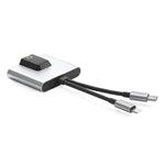 محول 3 في 1 NK-1056Pro من 8 دبابيس + USB-C / Type-C ذكر إلى 8 دبابيس شحن + إيثرنت + سماعة أذن 3.5 مم أنثى، NK-1056Pro