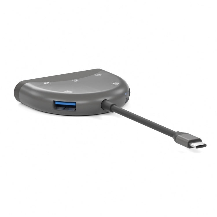 محول NK-3039 5 في 1 USB-C / Type-C ذكر إلى فتحة بطاقة TF / SD + 3 منافذ USB أنثى، NK-3039