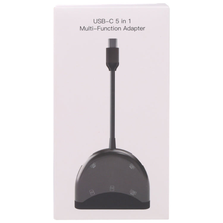 محول NK-3039 5 في 1 USB-C / Type-C ذكر إلى فتحة بطاقة TF / SD + 3 منافذ USB أنثى، NK-3039