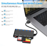 قارئ بطاقات متعدد الوظائف Rocketek CR7 USB3.0 لبطاقات CF / XD / MS / SD / TF 7 في 1، USB3.0