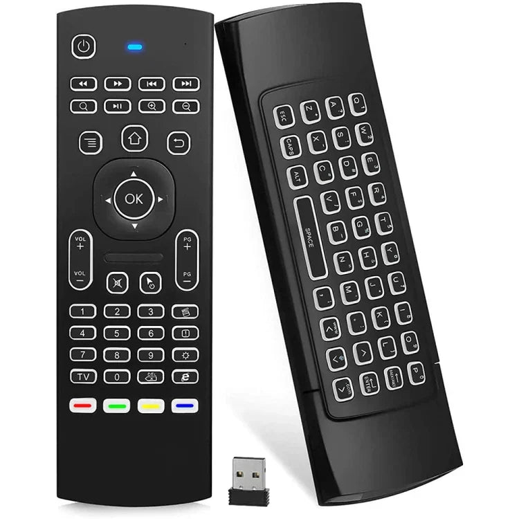 جهاز تحكم عن بعد MX3-L إصدار أبيض مع إضاءة خلفية 2.4GHz فأرة جوية لاسلكية، إصدار أبيض مع إضاءة خلفية