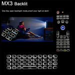 جهاز تحكم عن بعد MX3-L إصدار أبيض مع إضاءة خلفية 2.4GHz فأرة جوية لاسلكية، إصدار أبيض مع إضاءة خلفية