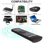 جهاز تحكم عن بعد MX3-L إصدار أبيض مع إضاءة خلفية 2.4GHz فأرة جوية لاسلكية، إصدار أبيض مع إضاءة خلفية