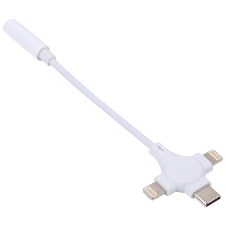 كابل محول صوت رقمي مزدوج 8 بن + USB-C/Type-C ذكر إلى 3.5 مم أنثى