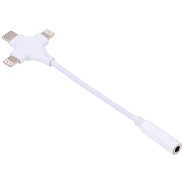 كابل محول صوت رقمي مزدوج 8 بن + USB-C/Type-C ذكر إلى 3.5 مم أنثى