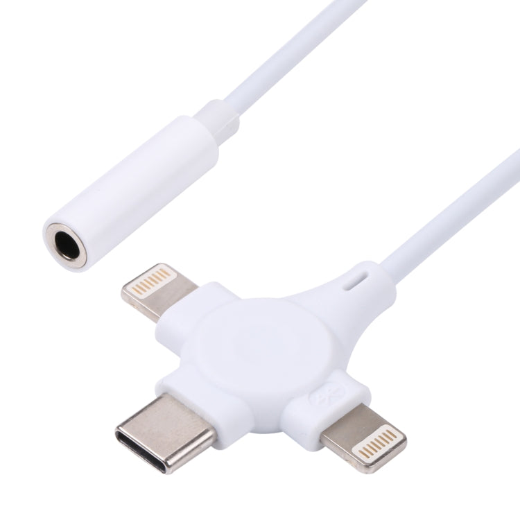 كابل محول صوت رقمي مزدوج 8 بن + USB-C/Type-C ذكر إلى 3.5 مم أنثى