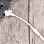 كابل محول صوت رقمي مزدوج 8 بن + USB-C/Type-C ذكر إلى 3.5 مم أنثى