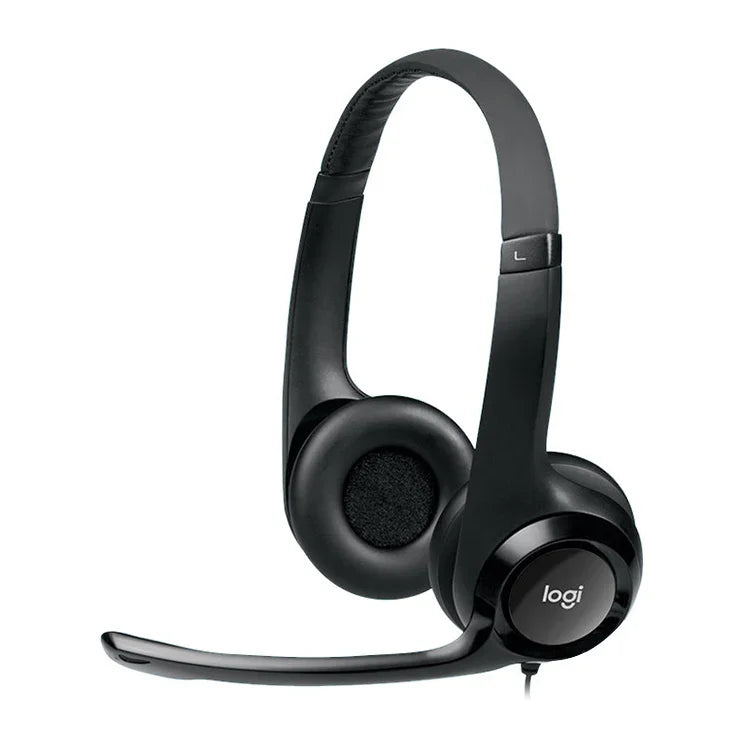سماعة رأس سلكية Logitech H390 USB ستيريو مع ميكروفون لإلغاء الضوضاء