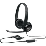 سماعة رأس سلكية Logitech H390 USB ستيريو مع ميكروفون لإلغاء الضوضاء