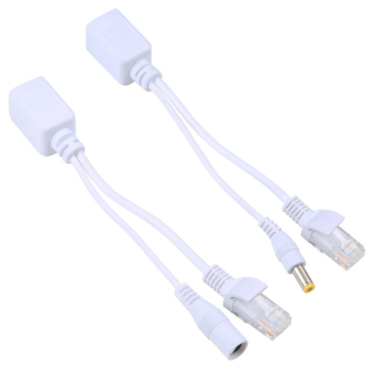 مجموعة كابل حقن وتقسيم RJ45 POE 2 في 1 مع قابس DC أنثى وذكر 2.1x 5.5مم، 2.1x 5.5مم أنثى