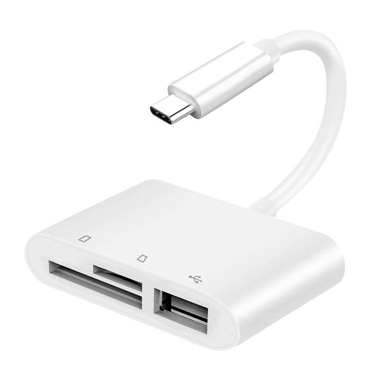 قارئ كاميرا 3 في 1 USB-C / Type-C ذكر إلى SD + TF + USB أنثى، NK103TC