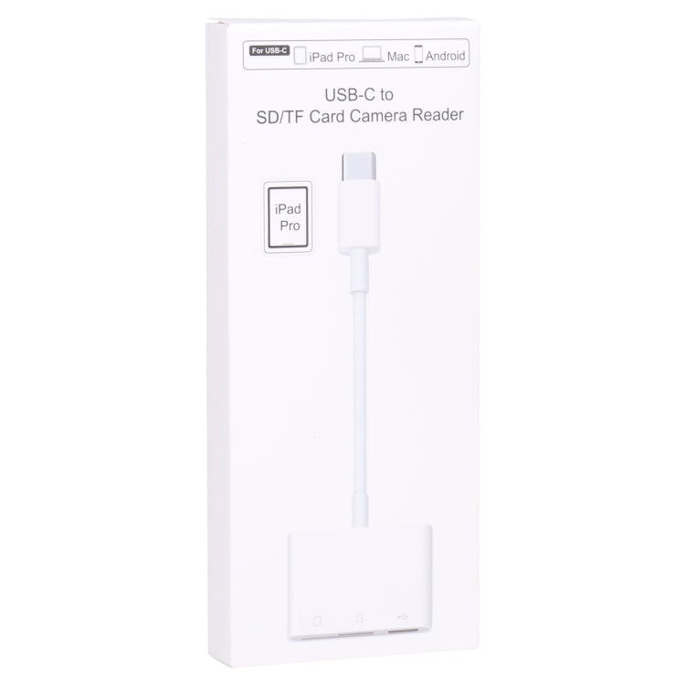 قارئ كاميرا 3 في 1 USB-C / Type-C ذكر إلى SD + TF + USB أنثى، NK103TC