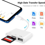 قارئ كاميرا 3 في 1 USB-C / Type-C ذكر إلى SD + TF + USB أنثى، NK103TC