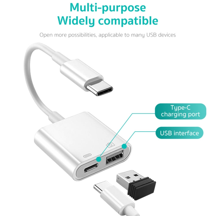 محول كاميرا S-211 2 في 1 USB-C / Type-C ذكر إلى Type-C + USB أنثى، S-211