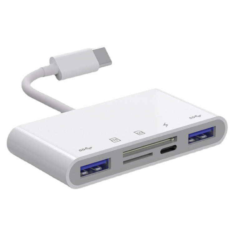 محول 5 في 1 USB-C ذكر إلى SD / TF / 2xUSB / Type-C أنثى، NK1032TC