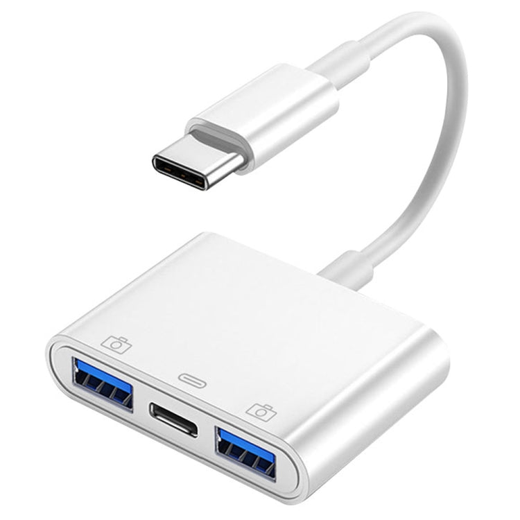 محول كاميرا S-202 3 في 1 USB-C / Type-C ذكر إلى Type-C + 2 × USB أنثى، S-202