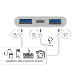 محول كاميرا S-202 3 في 1 USB-C / Type-C ذكر إلى Type-C + 2 × USB أنثى، S-202