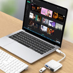 محول كاميرا S-202 3 في 1 USB-C / Type-C ذكر إلى Type-C + 2 × USB أنثى، S-202